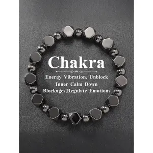 Natural Obsidian Agate Bracelet, Root Chakra Protection Stone, Men's Energy Jewelry, Boost Confidence & Stability Gift