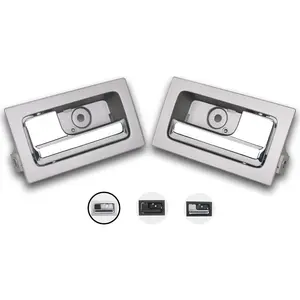Interior Door Handle Front/Rear Left Driver& Right Passenger Side (Gray Housing+Chrome Lever) Compatible with 2009-2014 Ford F150 Replaces 9L3Z1522601CB 90826 9L3Z1522600CB 90825