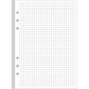 A5 6-Hole Loose-Leaf Grid Refill Graph Paper, 100Sheets/200Pages 100gsm White Paper, 5.8" x 8.3"