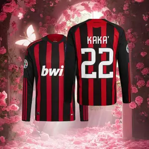 Retro Kaka Home Away 22# KAKA Short and Long Sleeve Soccer Jersey Fans Version Red