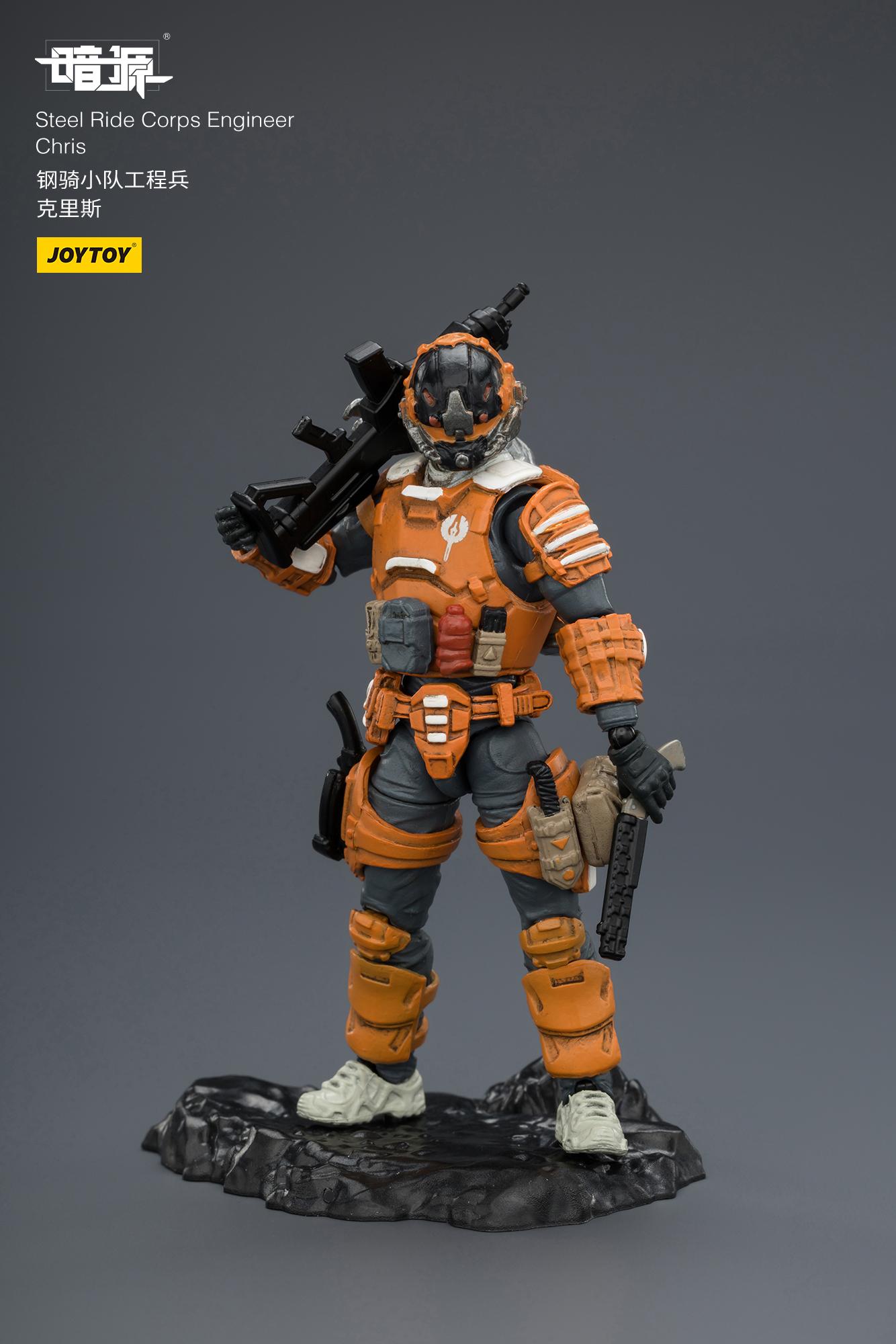 JOYTOY Dark Source 1/25 Action Figures Steel Ride Corps Guard Kael  Steel Ride Corps Engineer  Chris Steel Ride Corps Assaulter Albedo