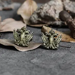 GTHIC Royal Double-headed Eagle Brass Cufflinks Fashionable Versatile Accessories Daily Wear