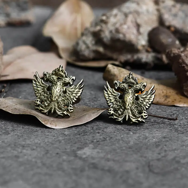 GTHIC Royal Double-headed Eagle Brass Cufflinks Fashionable Versatile Accessories Daily Wear
