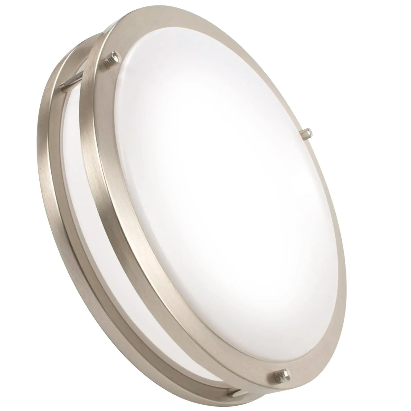 OOWOLF 36W 13inch LED Flush Mount Ceiling Light Fixture Dimmable Brushed Nickel, Easy to Install LED Ceiling Lamp Fixture without Flicker, Super Bright 3600LM 5000K Daylight White