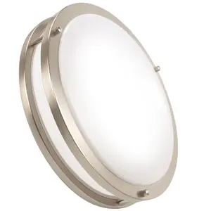 OOWOLF 36W 13inch LED Flush Mount Ceiling Light Fixture Dimmable Brushed Nickel, Easy to Install LED Ceiling Lamp Fixture without Flicker, Super Bright 3600LM 5000K Daylight White