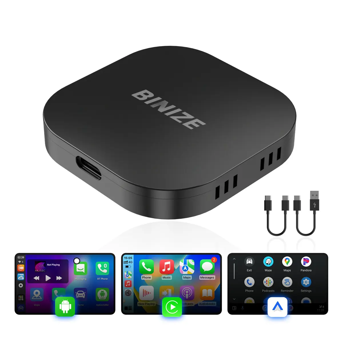 CarPlay AI Box 2.0 Lite, Smart Wireless Android Auto Adapter, Support MirrorLink & TF Card Slot, For Cars With OEM Wired CarPlay or Wired Android Auto