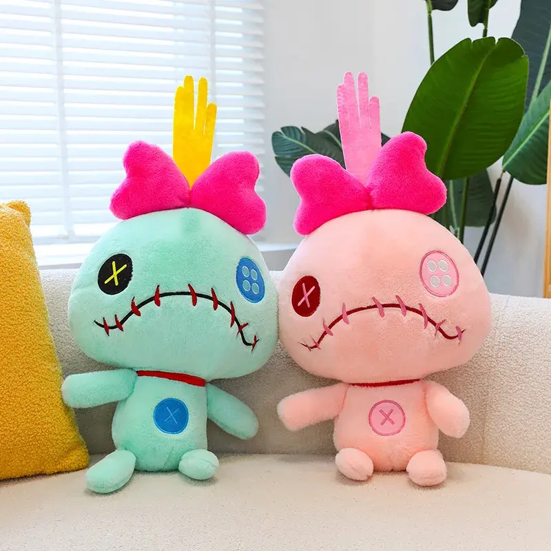 25cm Kawaii Scruump Green Pink Plush Cartoon Pillow Plushies Doll Boy Girl Room Decoration Birthday Gifts