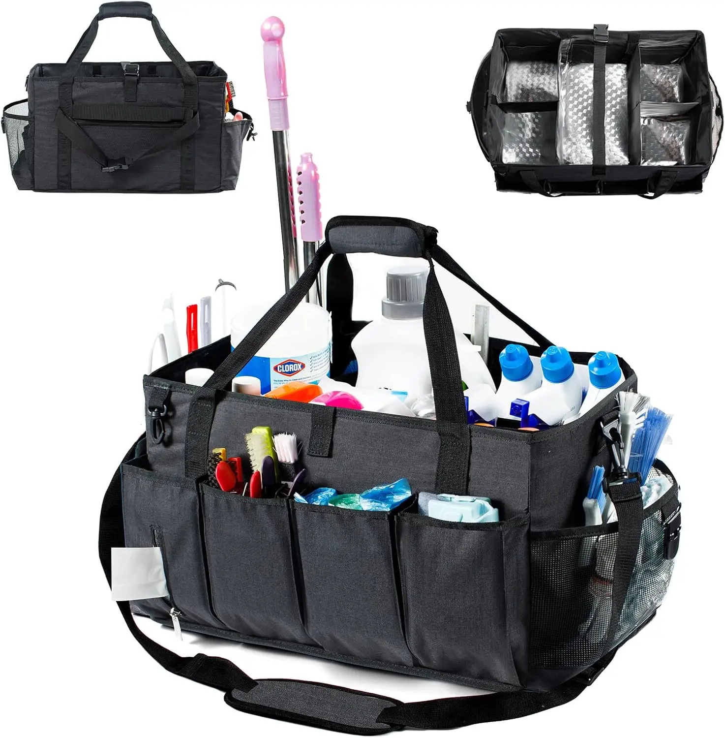 XL Professional Cleaning  for Cleaning Suppliers, 17" Wearable Cleaing Bag for Housekeepers, Cleaning Organizer, Detailing Bag