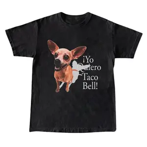 Yo Quiero Taco Bell! Chihuahua Dog T-Shirt, Funny Meme Tee, Vintage Fast Food Shirt, 90s Nostalgia, Pop Culture, Dog Lover, Humorous Graphic Tee, Shortsleeve, basic tops, Fabric Cotton, Women's Top, Menswear Top, Gifs, Streetwear