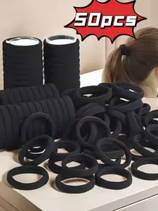 50pcs Polyester Hair Rollers, High Elastic Fabric Ponytail Clips, Perfect for Women and Girls, Fashionable Hair Accessories