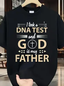 Christian Faith DNA Test & God Is My Father T-Shirt - DNA Spiral & Cross Design Religious Gift for Church Events Unisex Casual Wear for Men & for Man and for Man and Women Suitable for Dad Husband Believers - Ligh
