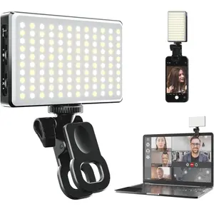 Rechargeable Selfie Light 120 LED, 2500–9000K adjustable color temperature, 3000mAh battery, camera light with tripod and clip,Suitable for Laptops/Phones/Tablets/Zoom Calls/Makeup, Selfies, and Live Streaming