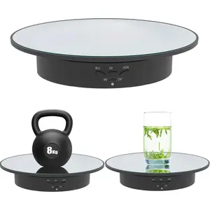 Turntable, 360 Degree speed Revolving Base for Photography,Jewelry,3D Models,Watch, USB Supply,Motorized Turntable/7.8 inches/Load 17 LB
