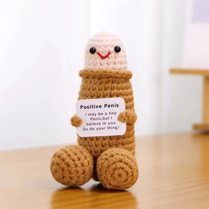 Crochet Craft Figurines - Soft Fabric Ornaments, Cute Unique Huggable Home Decor Statues with Positive Message Cards, Birthday Gift Ideas for Girlfriend, Girlfriend Birthday Gift
