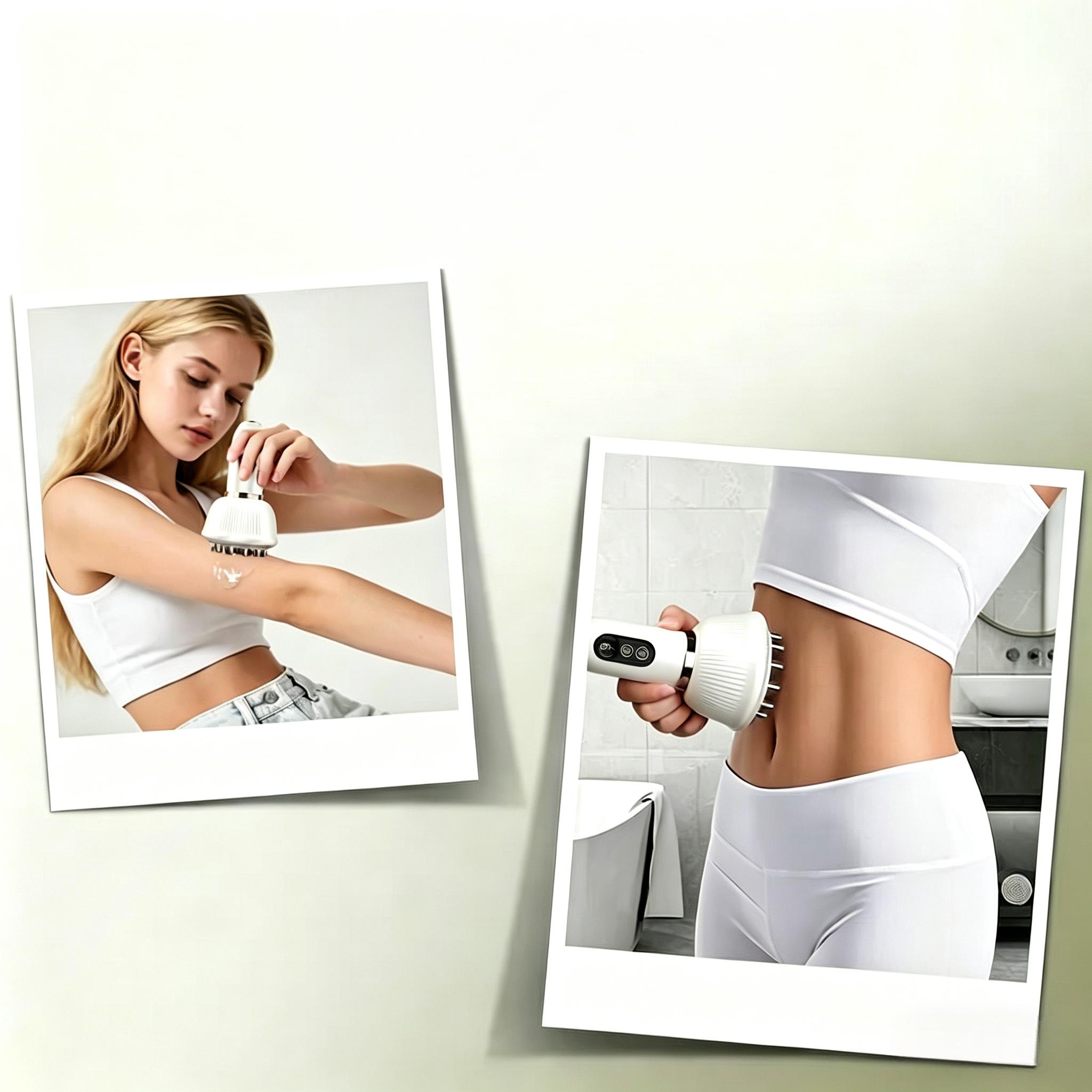 Wireless Electric Massage Brush with Heating & Vibration, Handheld Massager for Full Body Muscle Relaxation on Legs, Arms and Abdomen