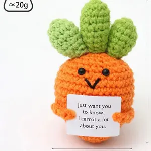 Emotional Support Carrot - Cute Crochet Handmade Item - Ideal for Emotional Support and Self-Care