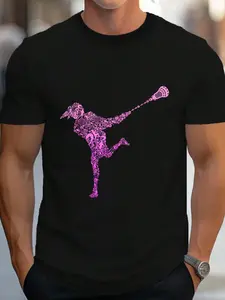 100% Cotton Lacrosse Player Youth Kids T-Shirt Women's Men's Graphic Tee Crew Neck summer vacation Tops