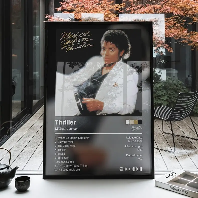 Michael Jackson Thriller Album Cover Poster Print Unframed Pop Wall Art - R&B Room Decor - Music Gift for Fans