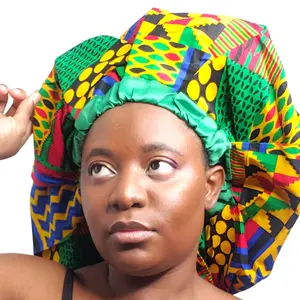 Ankara Affrican Print with Silky Satin Interior Bonnet