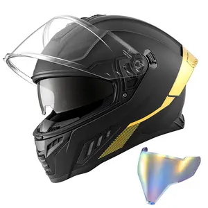 VEVOR Full Face Motorcycle Helmets, Dual-Visor Motorcycle Street Bike Helmet, Lightweight Comfortable Motocross Dirt Bike Helmet for Adults Men and Women - DOT & ECE Approved (M Size)