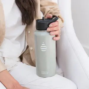 Clearly Filtered 32oz Stainless Steel Filtered Water Bottle Reusable Portable Drinkware with Advanced Filtration Technology & Durable Construction Mug Bottled