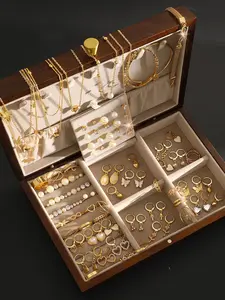 Women's Elegant Butterfly & Heart Design Jewelry Set, Vintage Exquisite Trendy Pendant Necklace & Dangle Earrings & Ring & Bracelet, Fashionable Jewelry Set for Women, Matching Jewelry Set, Butterflies Set