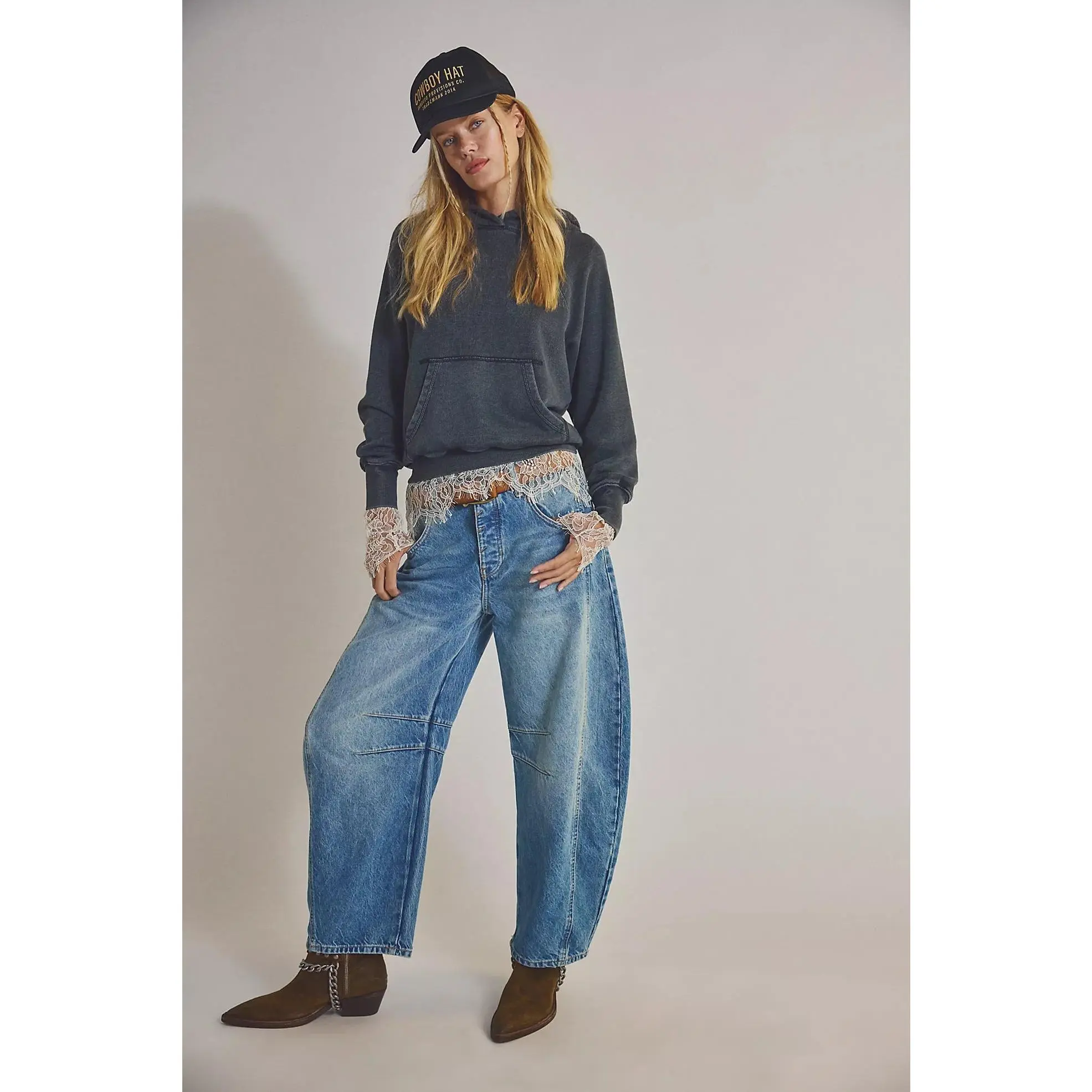 Free People Good Luck Mid Rise Barrel Jeans