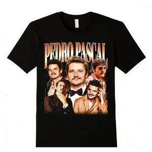 Pedro Pascal T-Shirt  Funny Celebrity Tribute Graphic Tee y2k cotton fashion Streetwear Comfort Shortsleeve Casual Top Trending fan Gift For Movies Lover Gift For Her