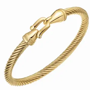 Bangle lock Style of stainless steel, 18K PVD plated bracelet, fade-resistant jewelry 1012