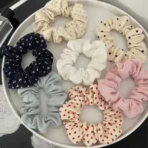 5PCS/Set Sweet Floral Print Elastic Hair Bands Women Multicolor Large Scrunchie Cute Vintage Preppy Style Hair Accessories New