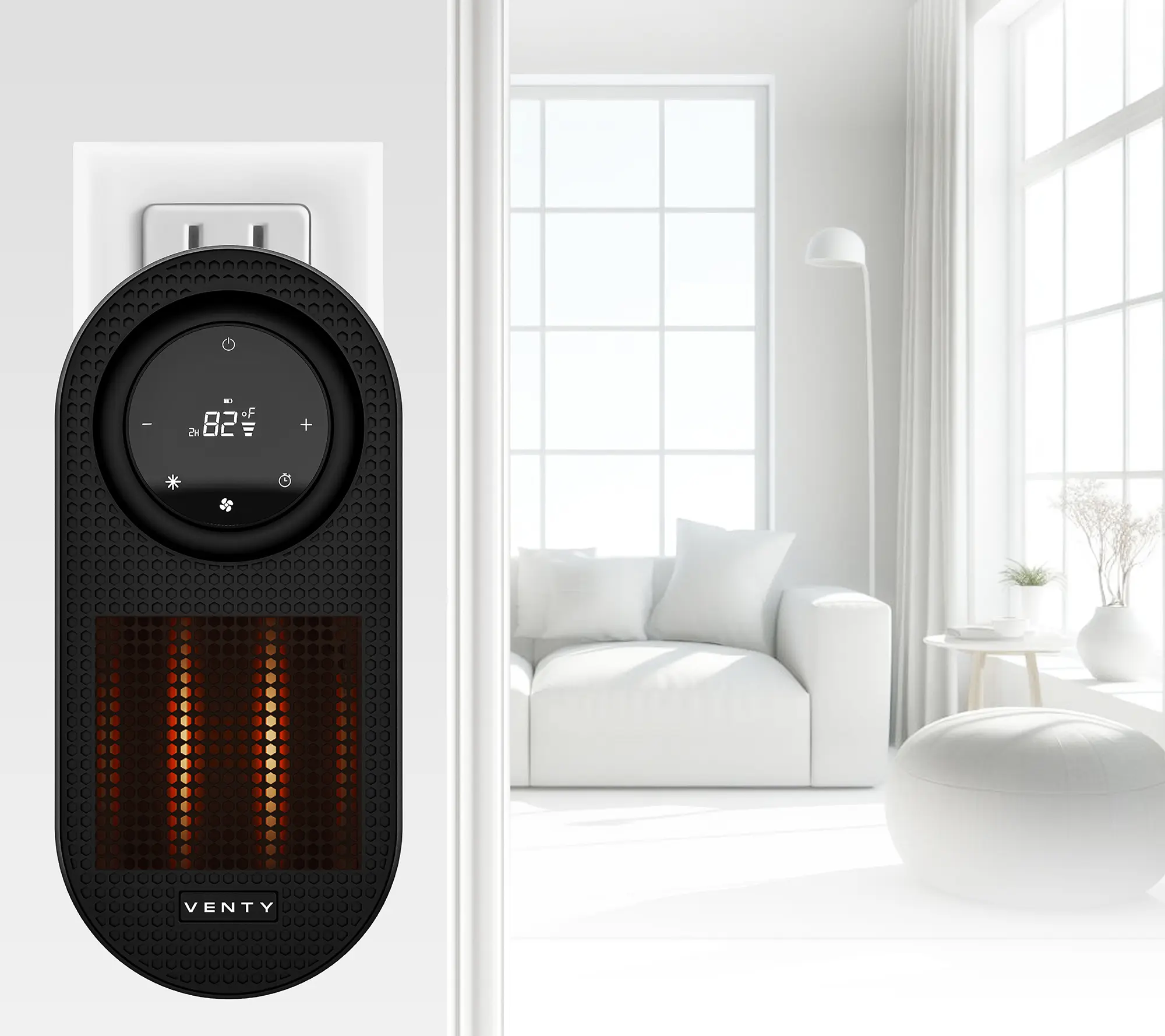 VENTY COZY POD ポータブルヒーター Venty CozyPod Plug-in Portable Heater w/ Rechargeable Remote