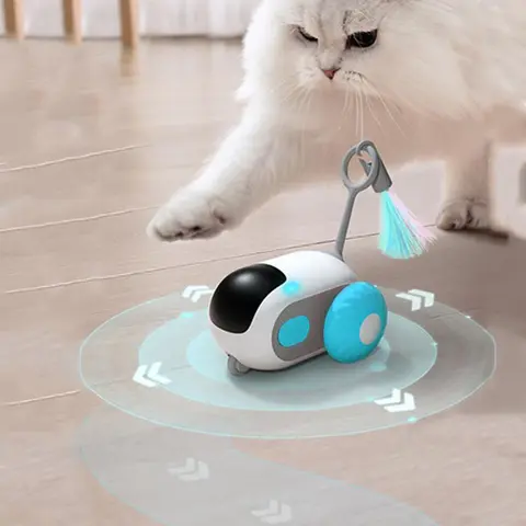 Intelligent Sports Car Design Cat Toy, Remote Control Automatic Electric Toy, Summer Interactive Feather Cat Stick, Cat Toy for Entertainment