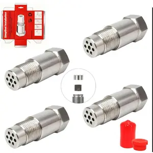 Automotive Oxygen Sensor 1/2/4 Pack Mini Oxygen Catalyst Sensor M18X1.5 For Automobile Silver Stainless Steel Car Accessories 2-Pack