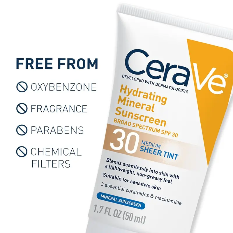 CeraVe Sheer Tint Hydrating Mineral Sunscreen SPF 30 3