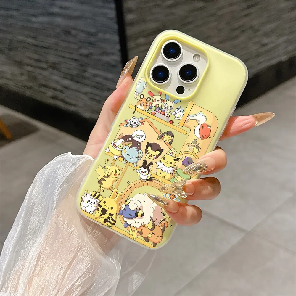 1 electric-themed elf phone case Cover, fashionable and creative trendy Protective iPhone phone case, 2-in-1 double-layer material, dopamine color matching, suitable for iPhone 17 Pro Max, compatible with iPhone 7-17 series/Pro/Pro Max/Plus/Air/E/X/XS/XR