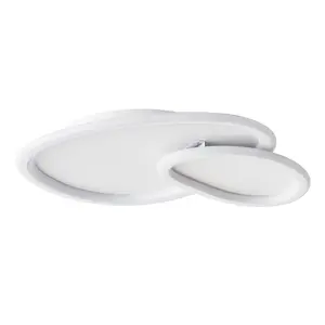 2-Lights White Modern Dimmable Cloud Shape LED Flush Mount Lighting
