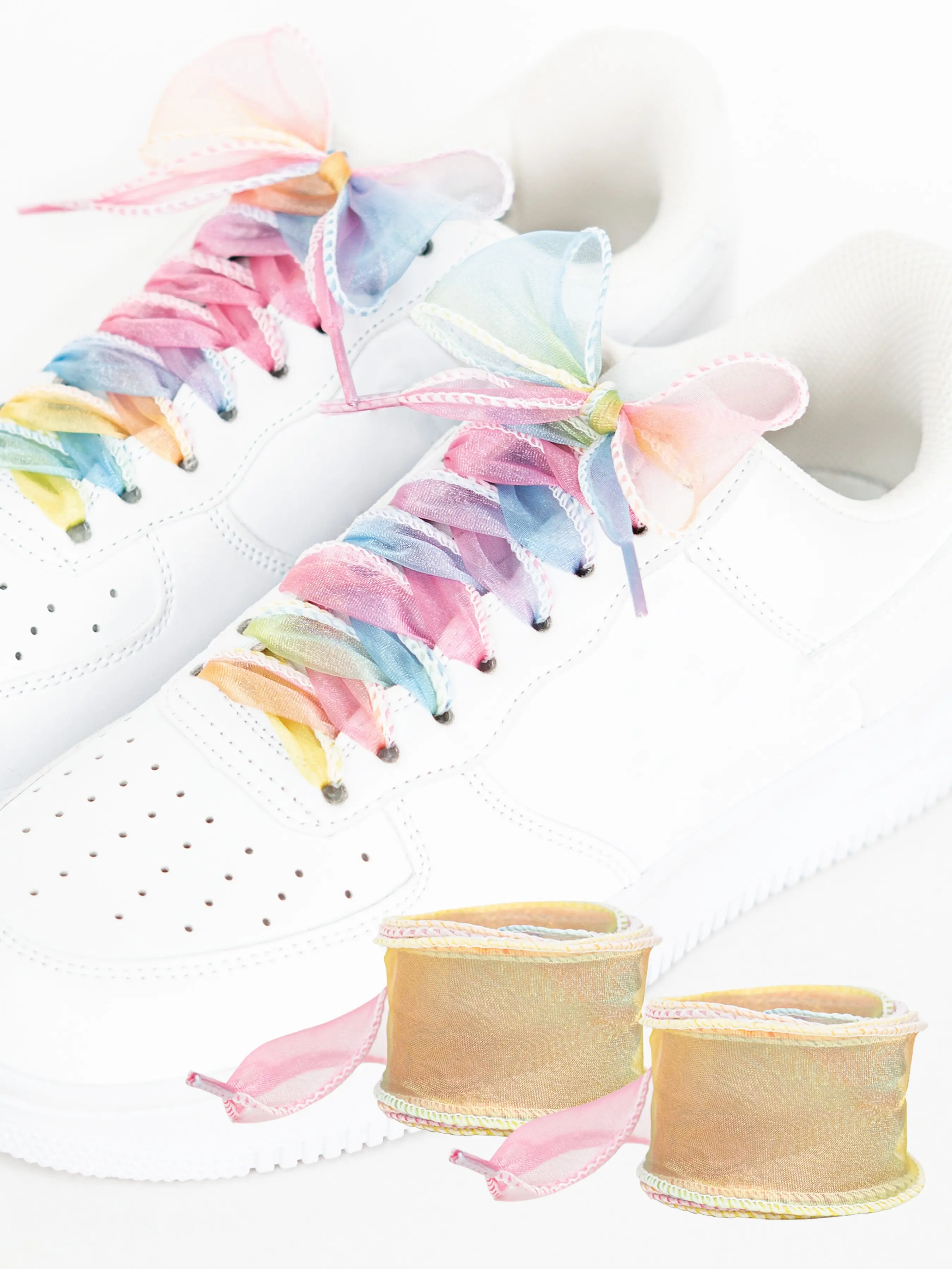 Gradient Wave Shoelaces, Cute Princess Style, 4cm Wide, Dreamy and Elegant, Perfect for Daily Casual Wear, All Seasons