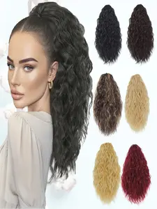 18 Inch Short Wavy Ponytail - Multi-Layered Fluffy Claw Clip Hairpiece for Women, Perfect for Holiday Parties & Daily Wear