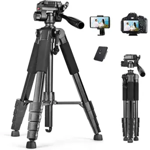 79" Camera Tripod, Tripod for Camera and Phone, Aluminum Professional Tripod Stand with Carry Bag and Phone Holder