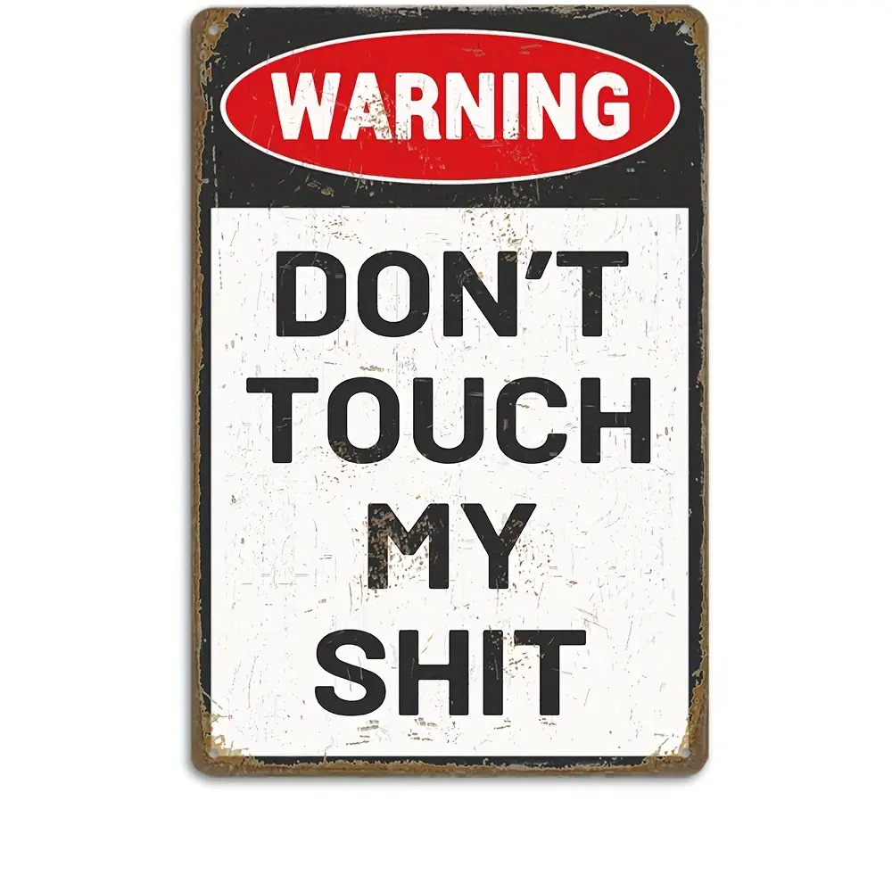 Christmas Haul Vintage Tin Sign, Funny Warning Signs, Don'T Touch My Shit, Man Cave Garage, Work Shop, Home Restaurant Bar Cafe Wall For Men 8X12 Inch Decor