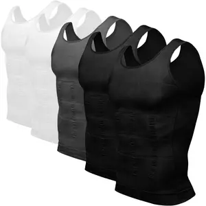 Mens 5 Pack Body Shaper Slimming Tummy Vest Thermal Compression Shirt Tank Top Shapewear