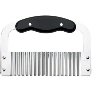 HIC Kitchen Crinkle-Cut Wave Slicer French Fry Vegetable Cutter Stainless Steel Blade Durable Compact Dishwasher Safe