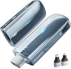 2026 Upgrade Wireless HDMI Transmitter and Receiver 400FT/120M, LDS Antenna Low-Latency Dual-Band 5.8+2.4G, 4K Decode 10Bit 1.08 Billion Hues Display Video and Audio to Monitor from Projector/TV Box