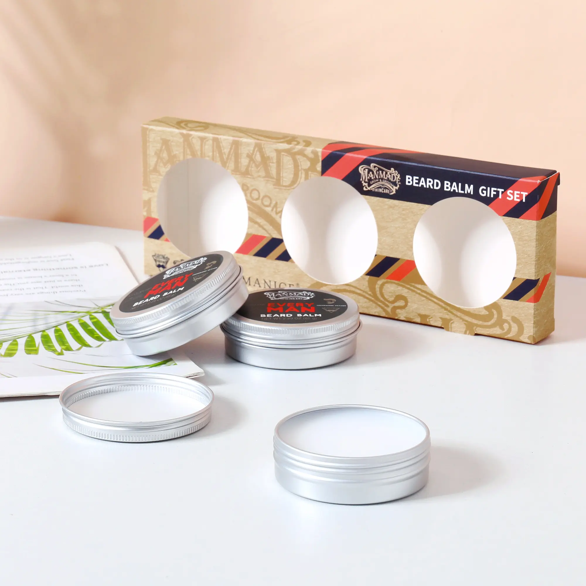 65g Beard Balm 3pc 2.29oz  beard moisturizer , Long Lasting Beard Styling Cream,Comfort,Moisture