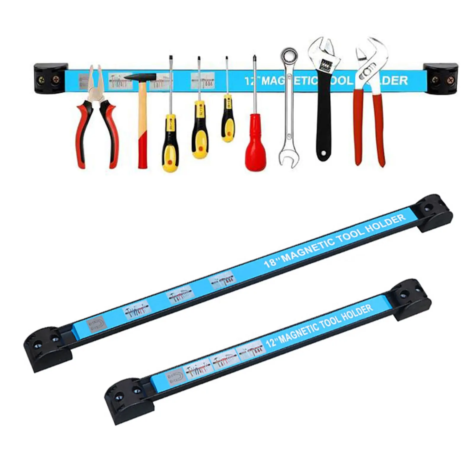 Magnetic Tool Holder Strip,Tool Magnet Bar for Garage Organization,Heavy Duty Space Saving Tool Organizer with Mounting Screws for Garage,Workshop,Kitchen.