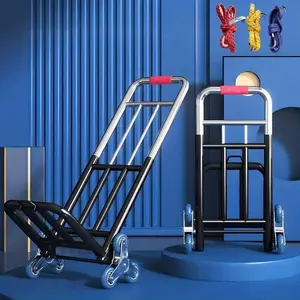 Stair Climbing Handcart, Foldable Portable Luggage Cart, Shopping Cart, Trolley, Small Push Cart with Wheels, Grocery Shopping Cart, Moving Cart, Durable Stair Cart,Stair Climbing cart,folding hand trolley