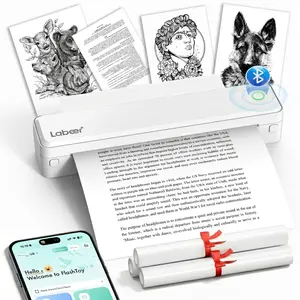 Inkless Portable Printer – Bluetooth Wireless Thermal Printer for Travel, Home & Office,iOS/Android/Laptop Compatible,Support 8.5x11 US Letter&A4 Thermal Paper,No Ink Needed, Printing Machine,Excellent Gift