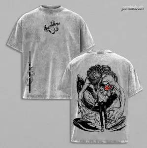 Yuta Okkotsu Tee Washed – Jujutsu Kaisen Execution Culling Game Vintage Oversized Heavy Cotton Anime Manga T-Shirt, Double Printed Retro Unisex Streetwear Graphic Top, Japanese Sorcerer Merch for Fans
