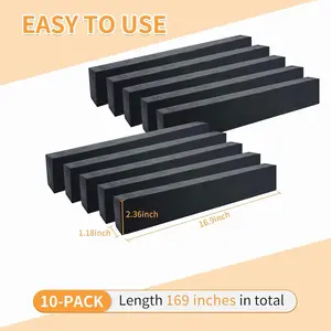 10 PCS Under Couch Blocker, 17" L x 2.4" H Sponge Under Furniture Blocker with Strong Adhesive, Stop from Getting Under Sofa Couch Bed for Pets Toys Easy to Install