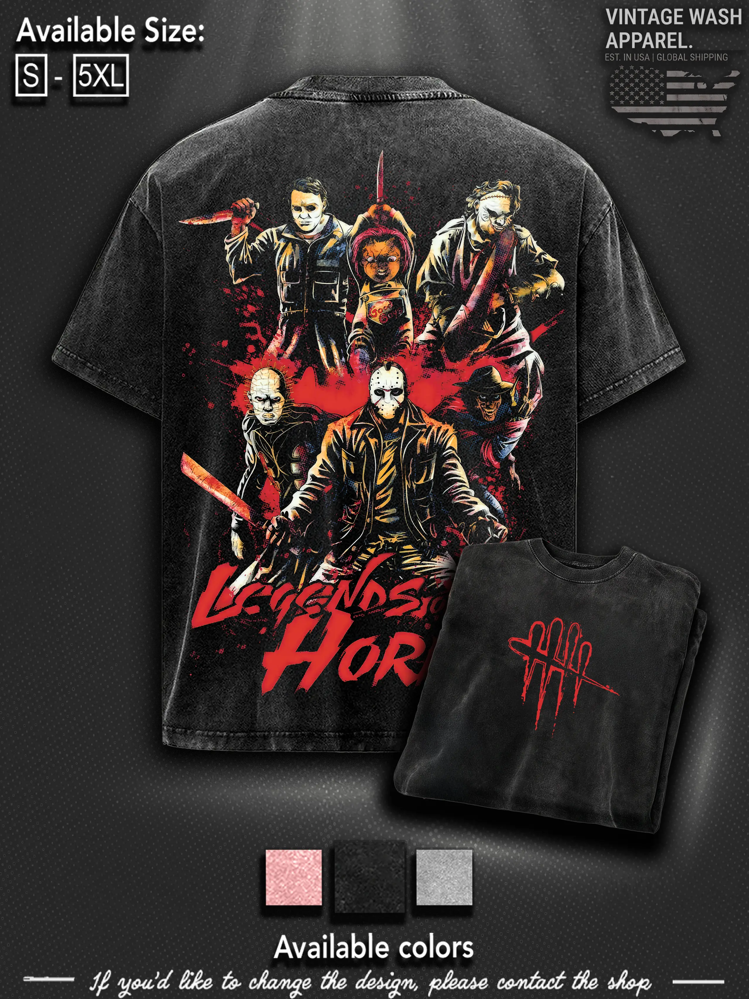 Dead by Daylight Horror Tee – Washed Cotton Menswear Top | Smooth Streetwear Prints for Man, Casual Classic Gaming Style